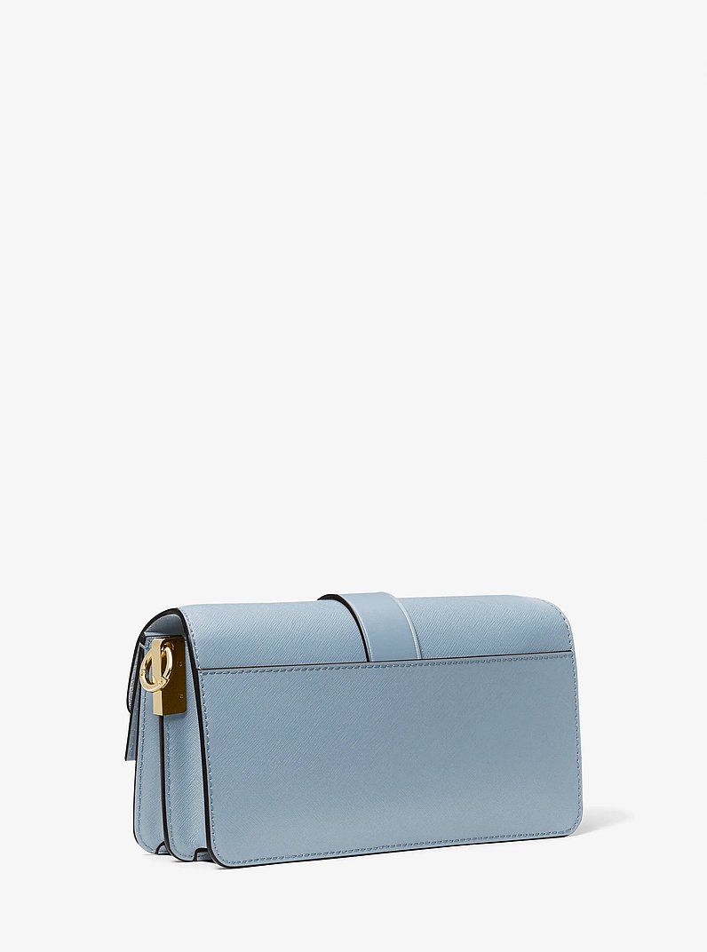 Greenwich Medium Saffiano Leather Shoulder Bag in PALE BLUE | Michael Kors