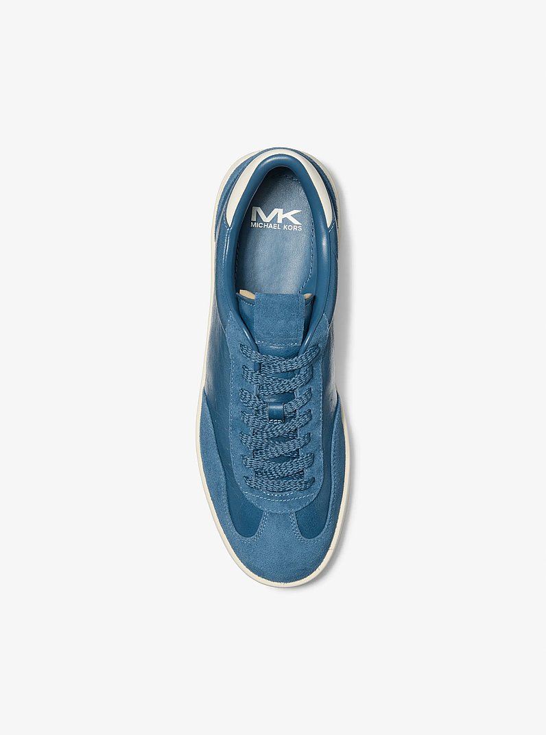 Wilton Leather and Suede Sneaker in DK CHAMBRAY | Michael Kors