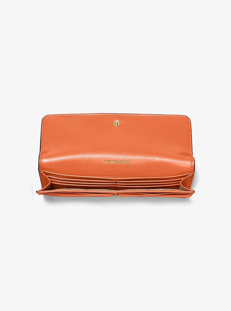 Jet Set Large Saffiano Leather Snap-Front Wallet in ORANGE PUNCH | Michael Kors