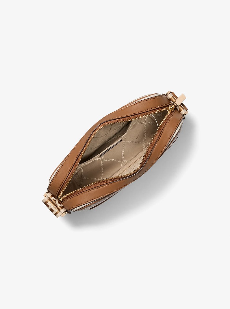 Maeve Large Logo Crossbody Bag in VANILLA/ACORN | Michael Kors