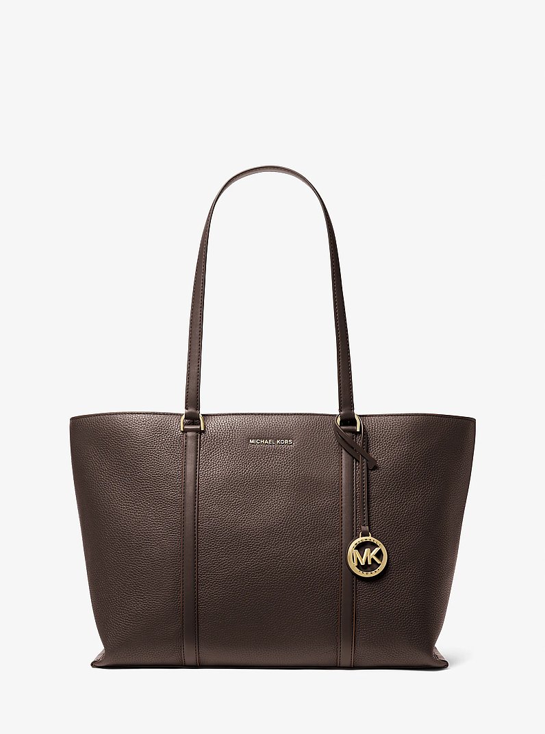 Bolso tote Temple grande de piel granulada in CHOCOLATE | Michael Kors