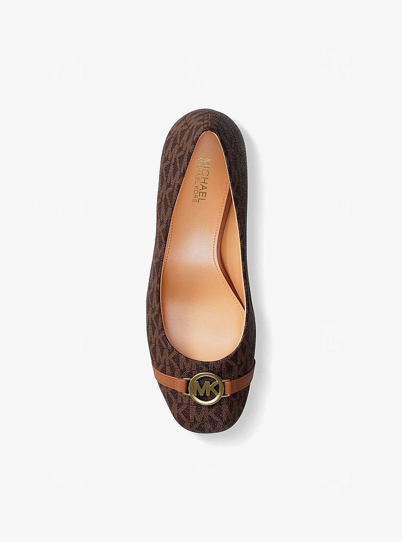 Dori Signature Logo Block Heel Pump in BROWN MULTI | Michael Kors