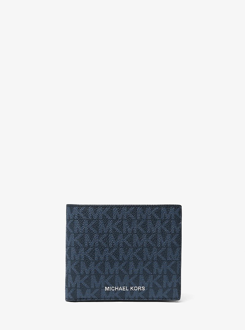 Brieftasche Greyson aus Logostoff mit M&uuml;nzfach in ADMRL/BLBLAU | Michael Kors