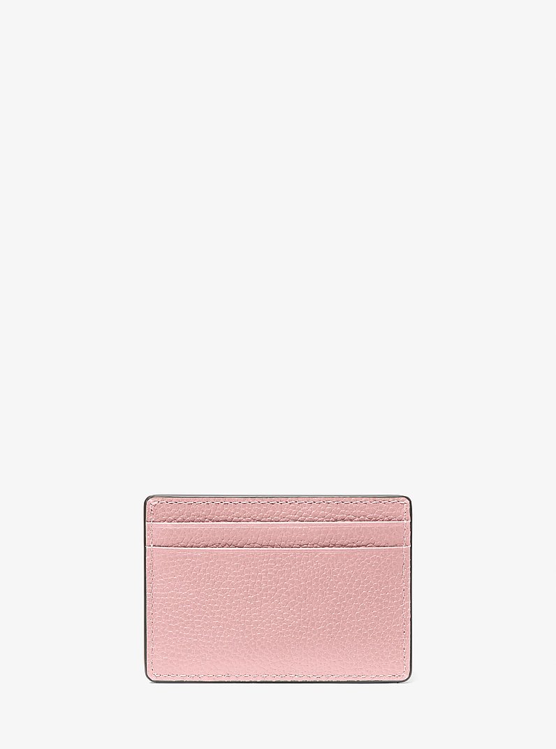 Porte-cartes en cuir grain&eacute; in ROSE FUM&Eacute; | Michael Kors