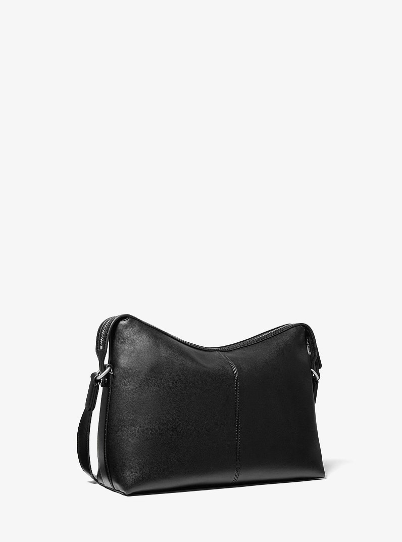 Messenger-Tasche Nicholas Medium aus gekrispeltem Leder in SCHWARZ | Michael Kors