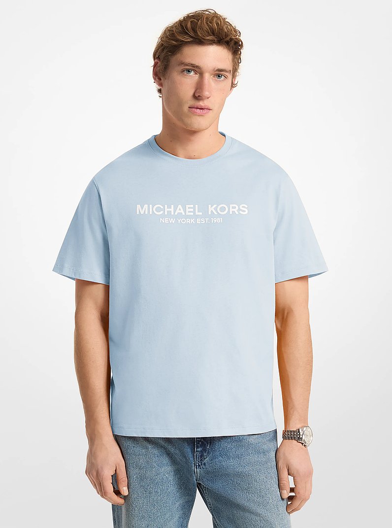 Logo Cotton T-shirt in PASTEL BLUE | Michael Kors