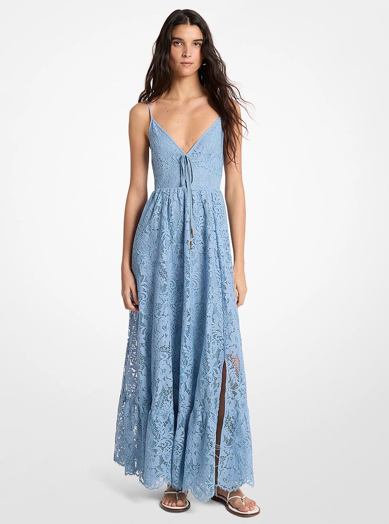 Maxikleid aus floraler Kordelspitze in CHAMBRAY | Michael Kors