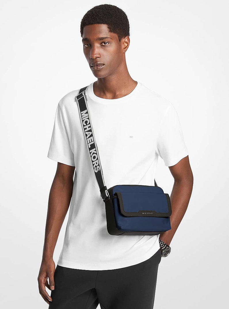 Lautner Medium Nylon Camera Crossbody Bag in NAVY - Sale | Michael