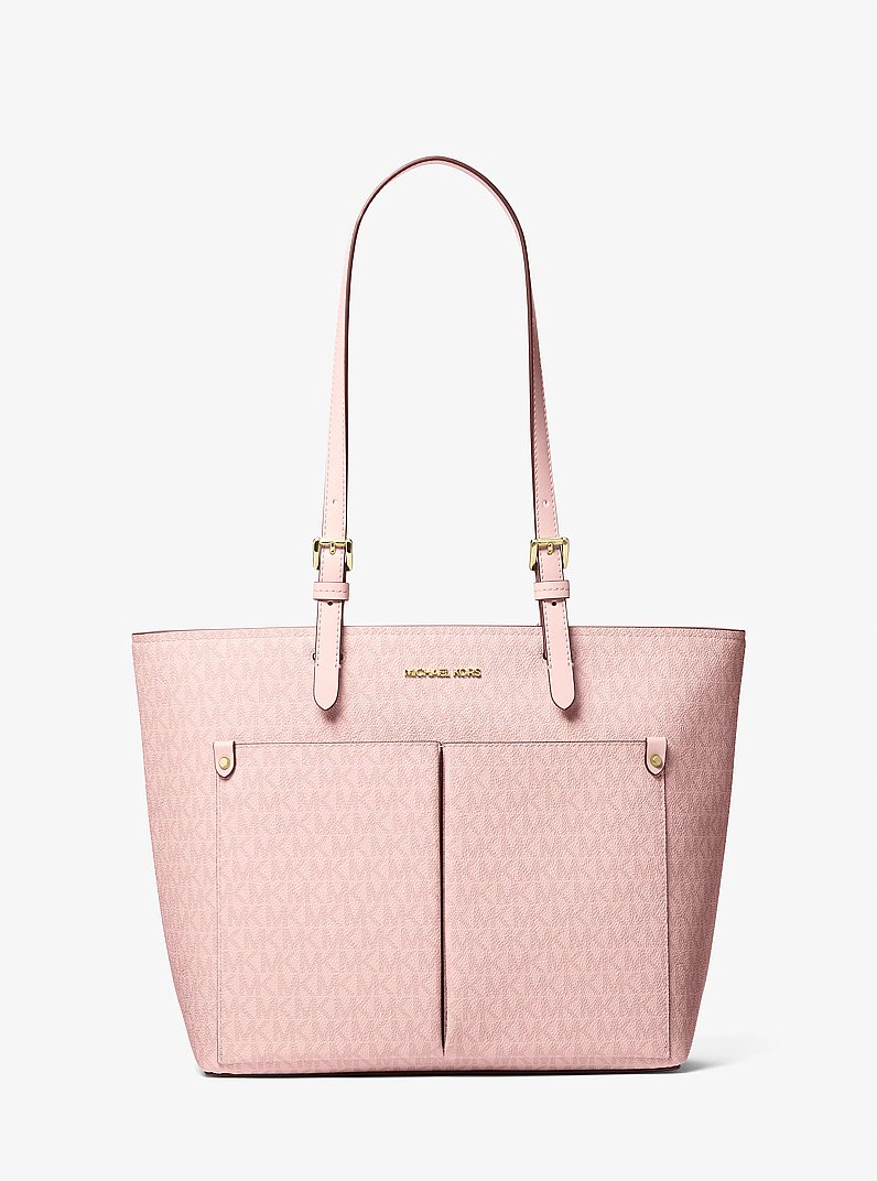 Sac fourre-tout Jet Set de taille moyenne &agrave; logo et &agrave; pochettes in ROSE POUDR&Eacute; | Michael Kors