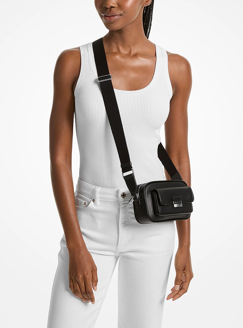 Bradshaw Extra-Small Leather Messenger Bag in BLACK | Michael Kors