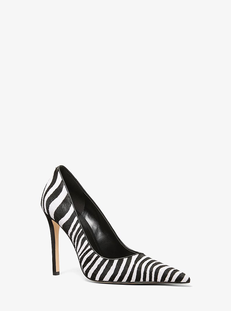Elyse Zebra Print Calf Hair Pump in BLACK COMBO | Michael Kors