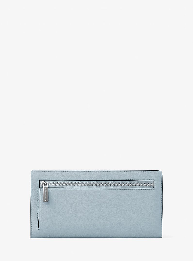 Carson Large Pebbled Leather Wallet in PALE OCEAN | Michael Kors