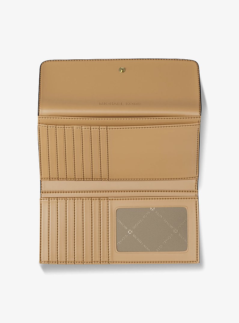 Grand portefeuille &agrave; trois volets Jet Set &agrave; logo Signature in ORANGE POP MULTI | Michael Kors