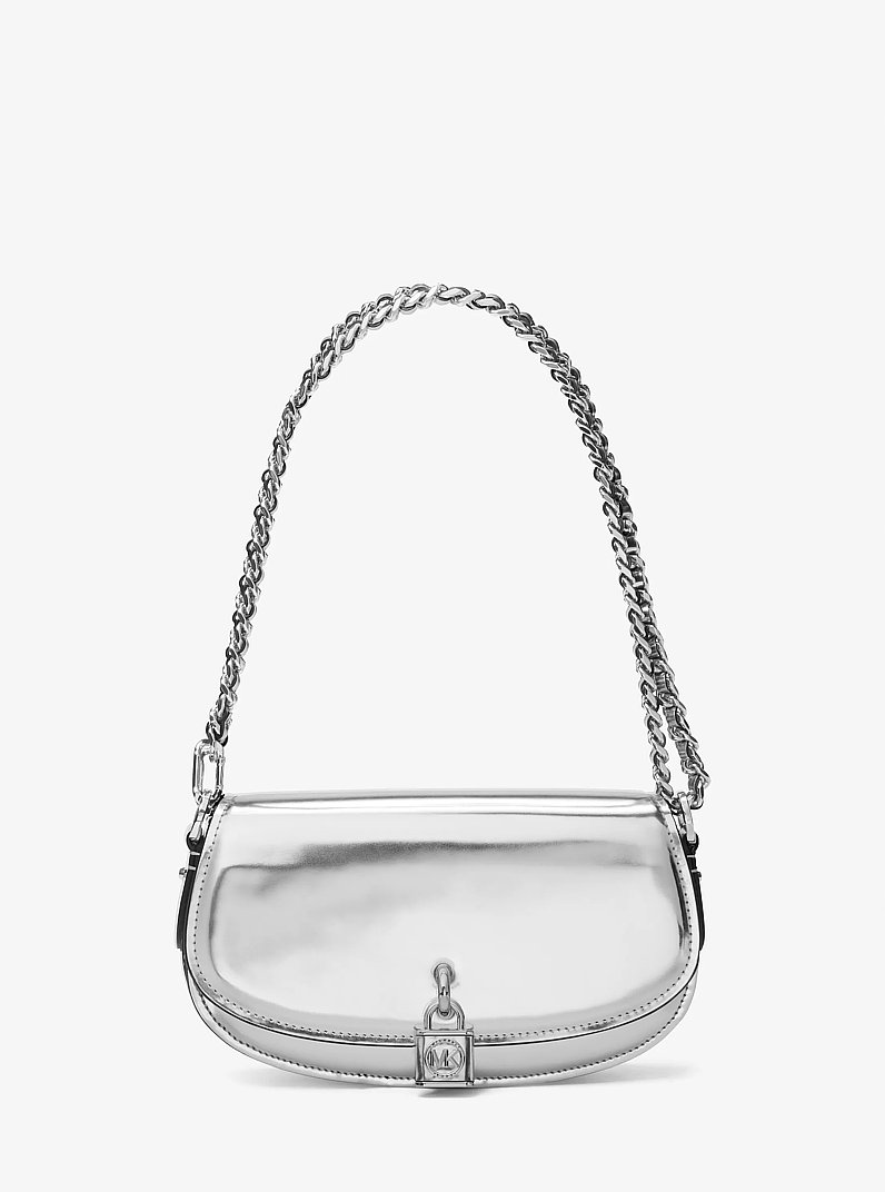 Petit sac &agrave; &eacute;paule Mila en cuir m&eacute;tallis&eacute;