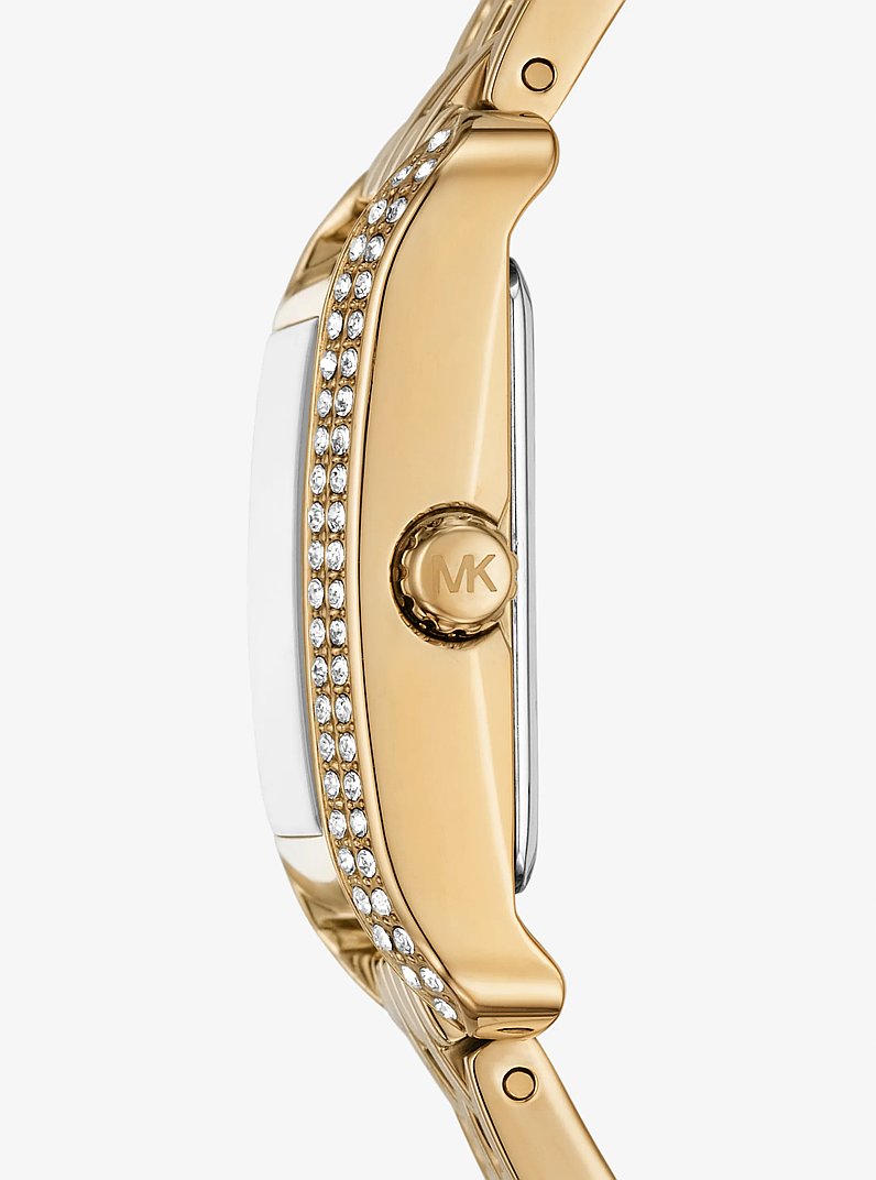 Mini Monroe Pav&eacute; Gold-Tone Watch in OR | Michael Kors