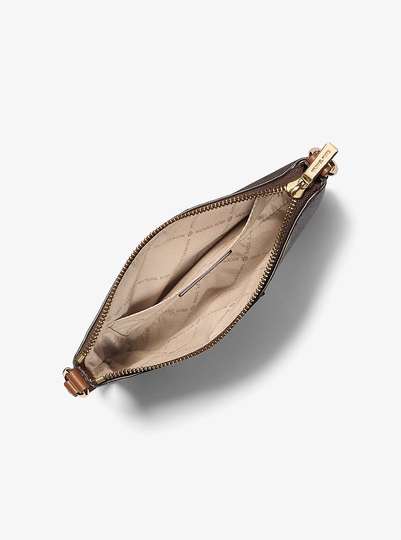 Jet Set Travel Small Printed Signature Logo Wristlet in BROWN | Michael Kors