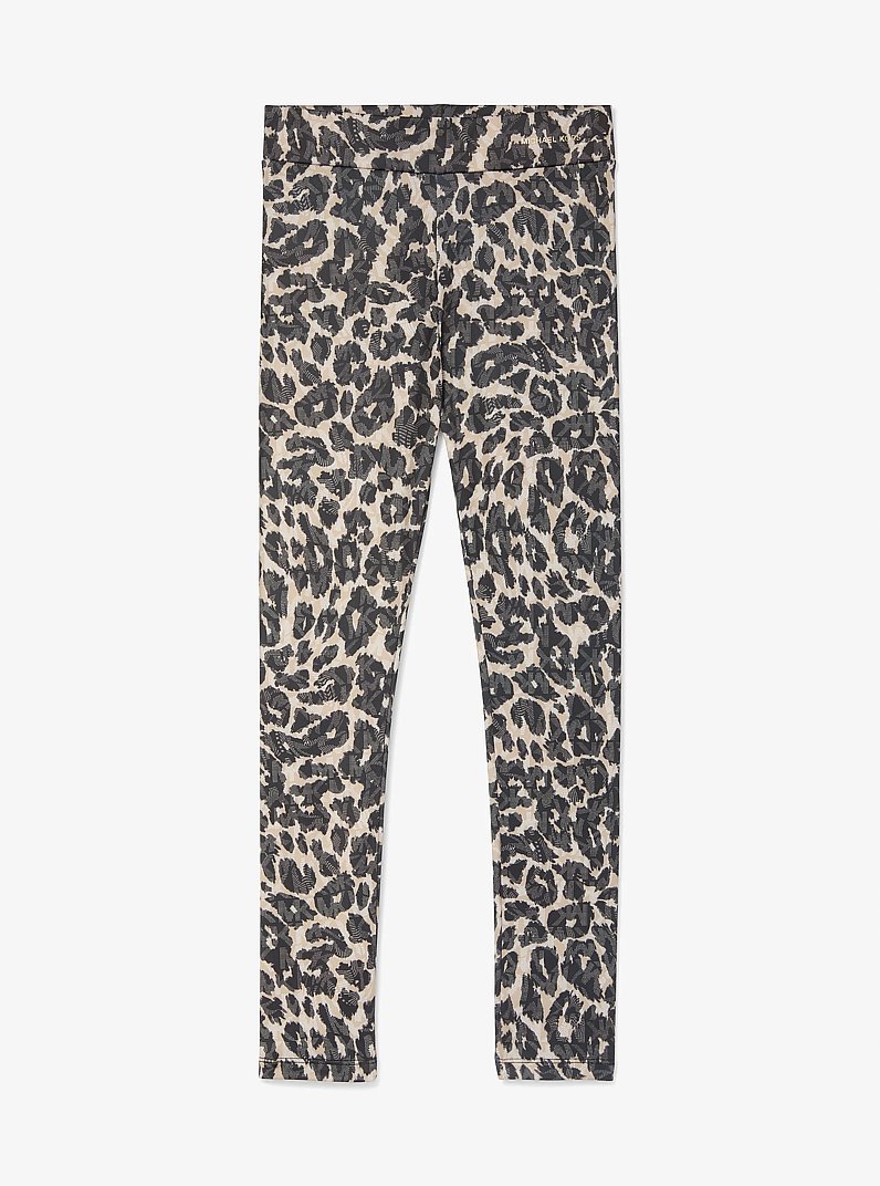 Leopard Logo Leggings in CAMEL/BLACK | Michael Kors