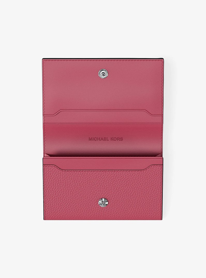 Hudson Pebbled Leather Card Case in MULBERRY | Michael Kors