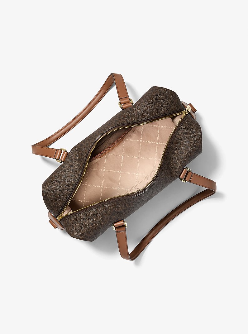 Teddi Large Signature Logo Shoulder Bag in BRN/ACORN | Michael