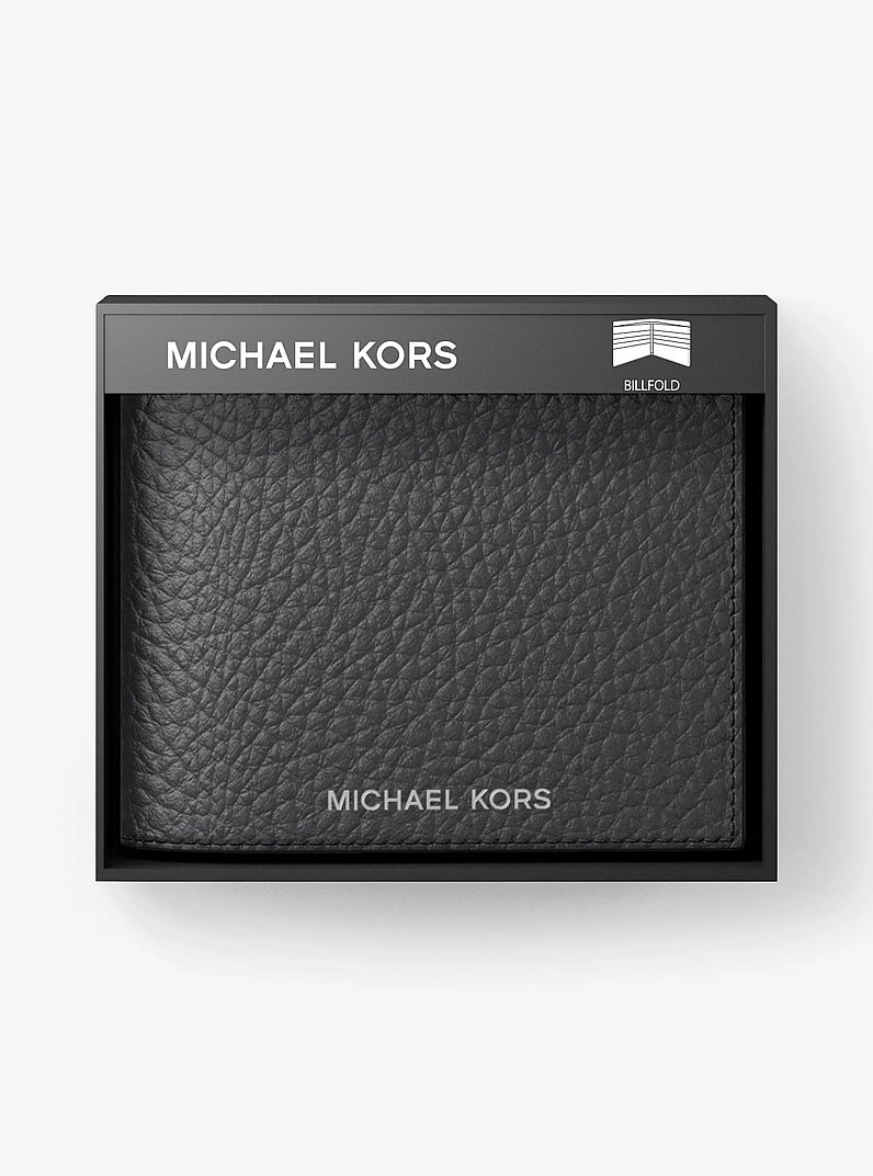 Hudson Pebbled Leather Slim Billfold Wallet in LUGGAGE | Michael Kors