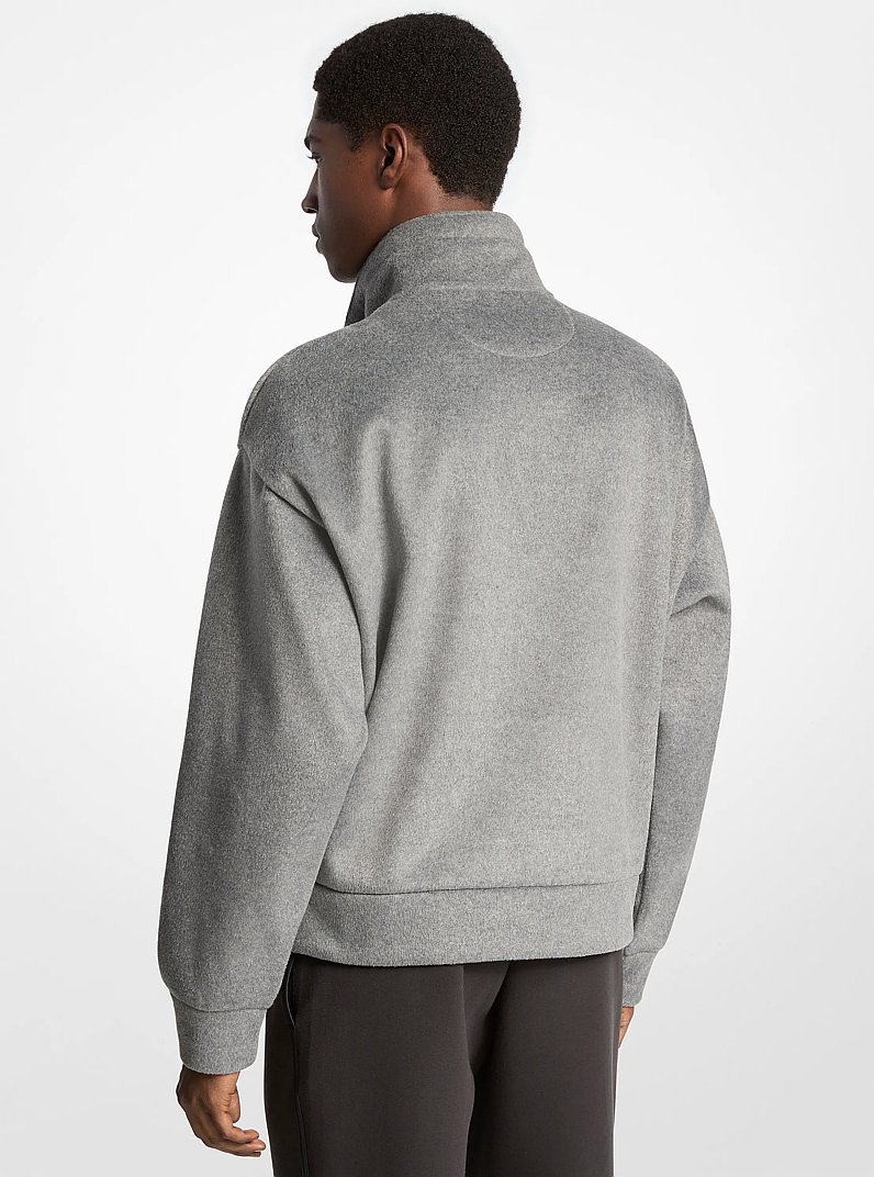 Flannel Quarter-Zip Sweater in ASH | Michael Kors