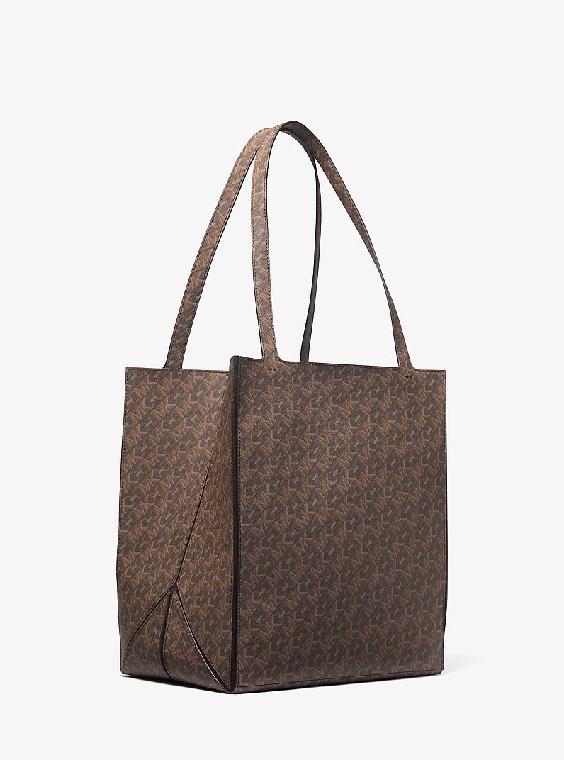 Jordi Large Empire Monogram Tote Bag in BROWN | Michael Kors