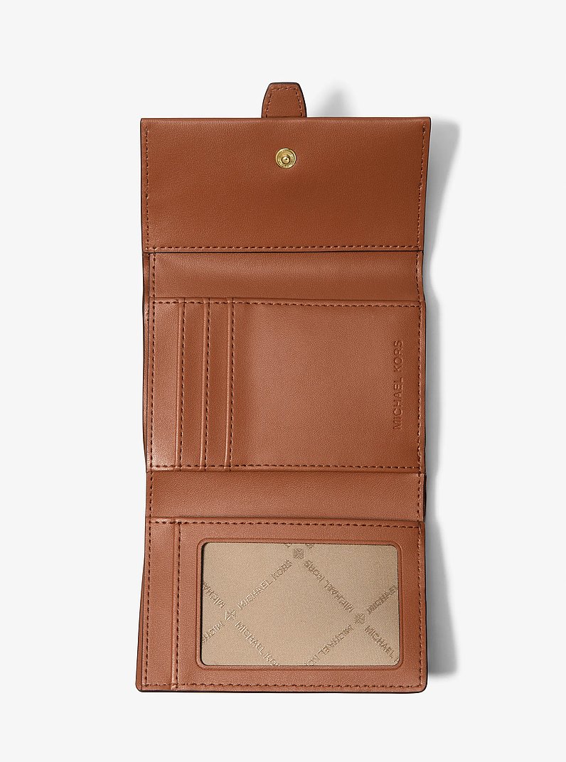 Greenwich Medium Signature Logo Trifold Wallet in BROWN | Michael Kors
