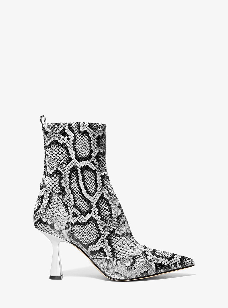 Bottine Clara en cuir effet serpent en relief