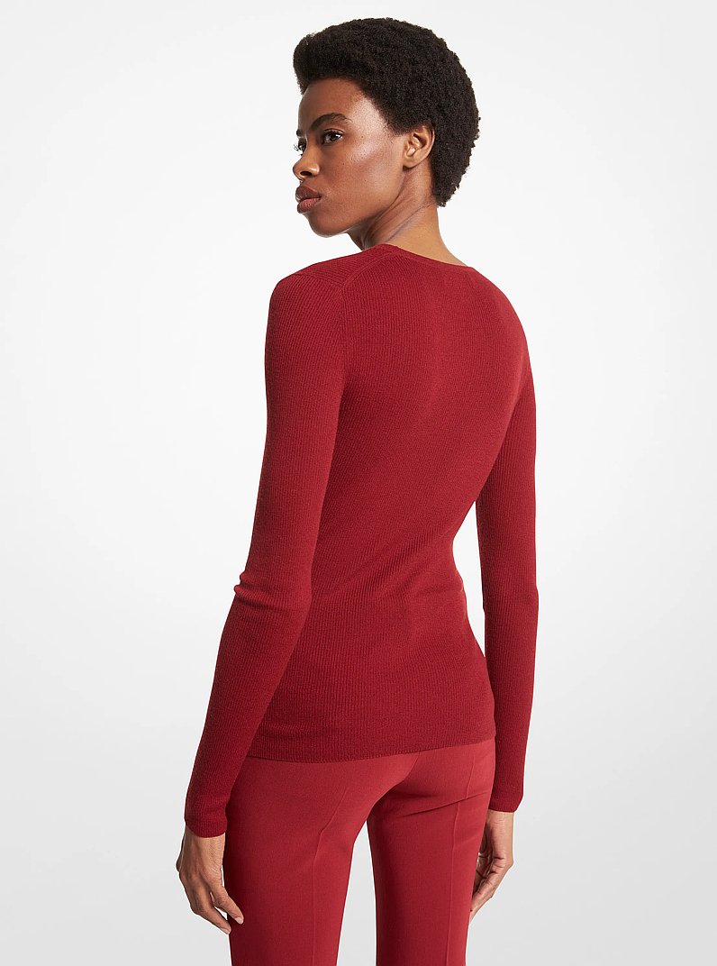Hutton Featherweight Cashmere Sweater in MERLOT | Michael Kors