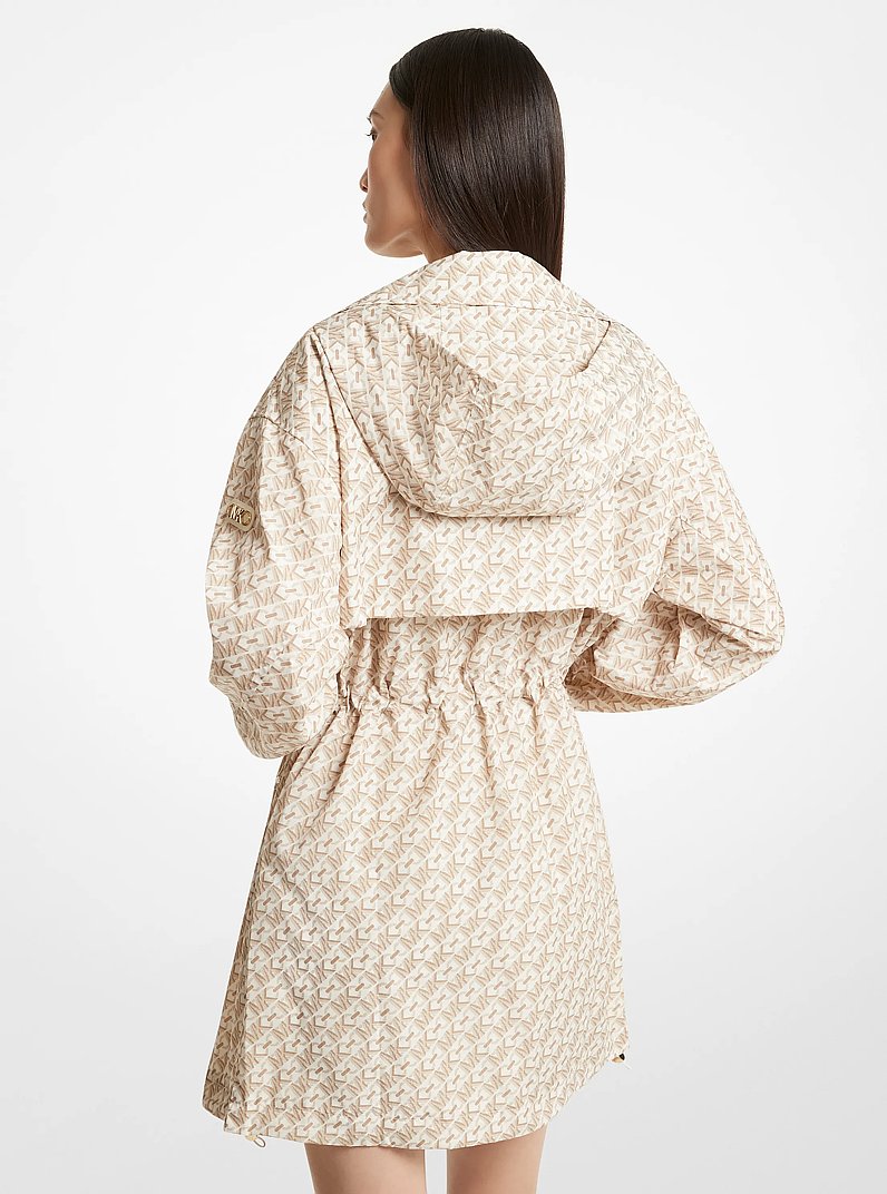 Empire Signature Logo Print Woven Anorak in BONE | Michael Kors