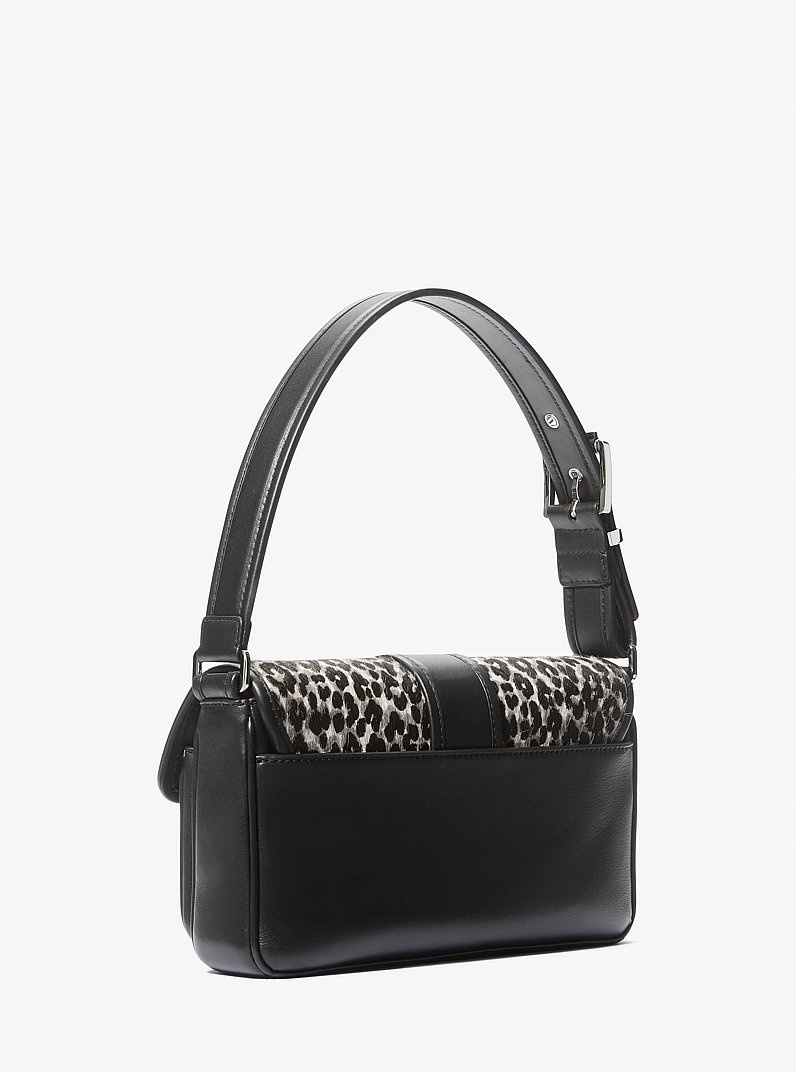 Colby Medium Leopard Print Calf Hair Shoulder Bag