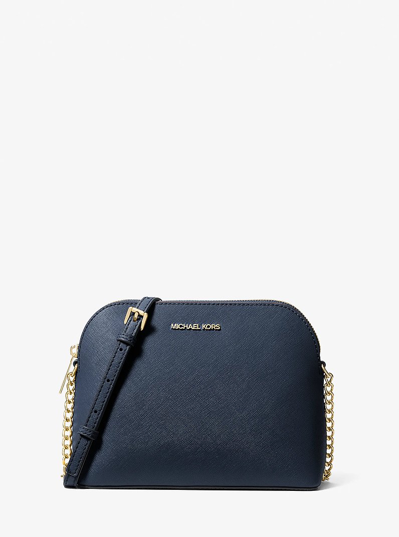 Umh&auml;ngetasche Cindy Large aus Leder in kuppelf&ouml;rmigem Design in NAVYBLAU | Michael Kors