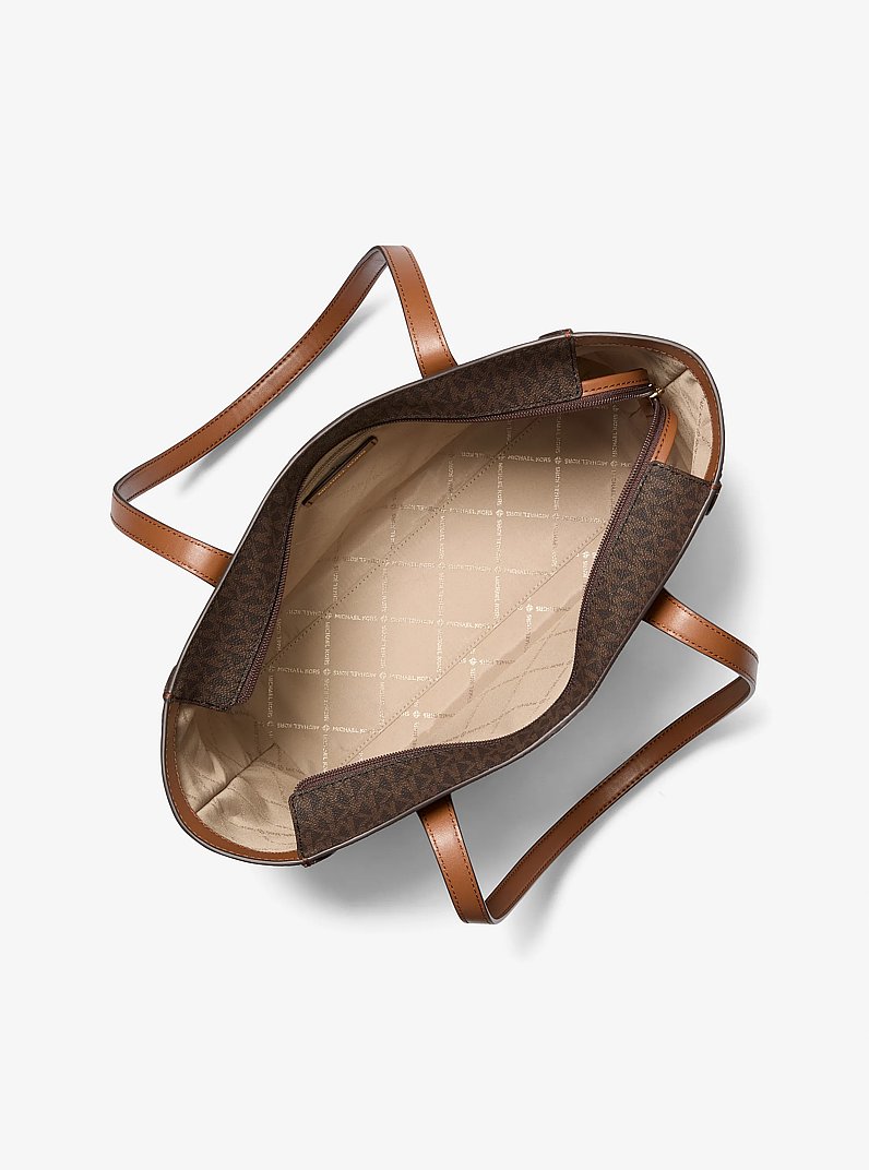 Leida Large Signature Logo Tote Bag in BROWN - Sale | Michael Kors