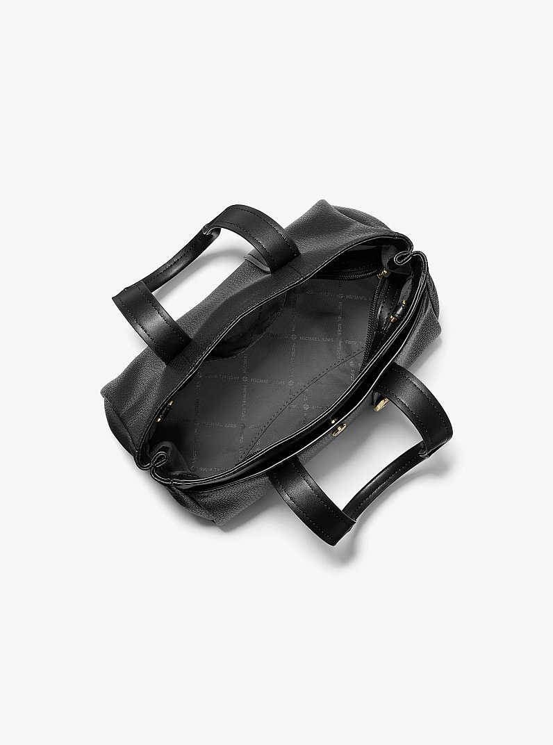 Bolso satchel Foster extrapeque&ntilde;o de piel granulada in NEGRO | Michael Kors