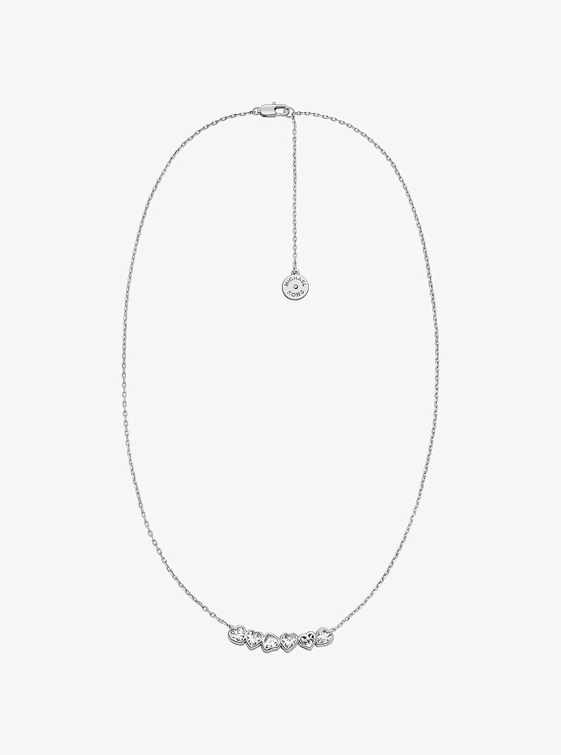 Cubic Zirconia Hearts Necklace in SILVER | Michael Kors