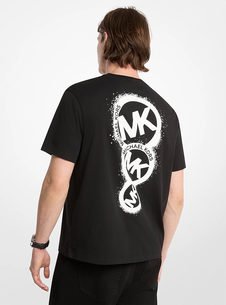T-shirt en jersey de coton &agrave; logo graphique in NOIR | Michael Kors