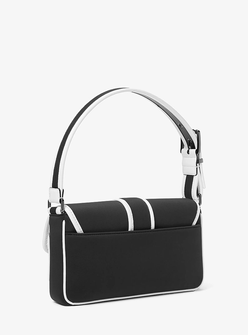 Colby Medium Two-Tone Neoprene Shoulder Bag in BLACK/WHITE | Michael Kors