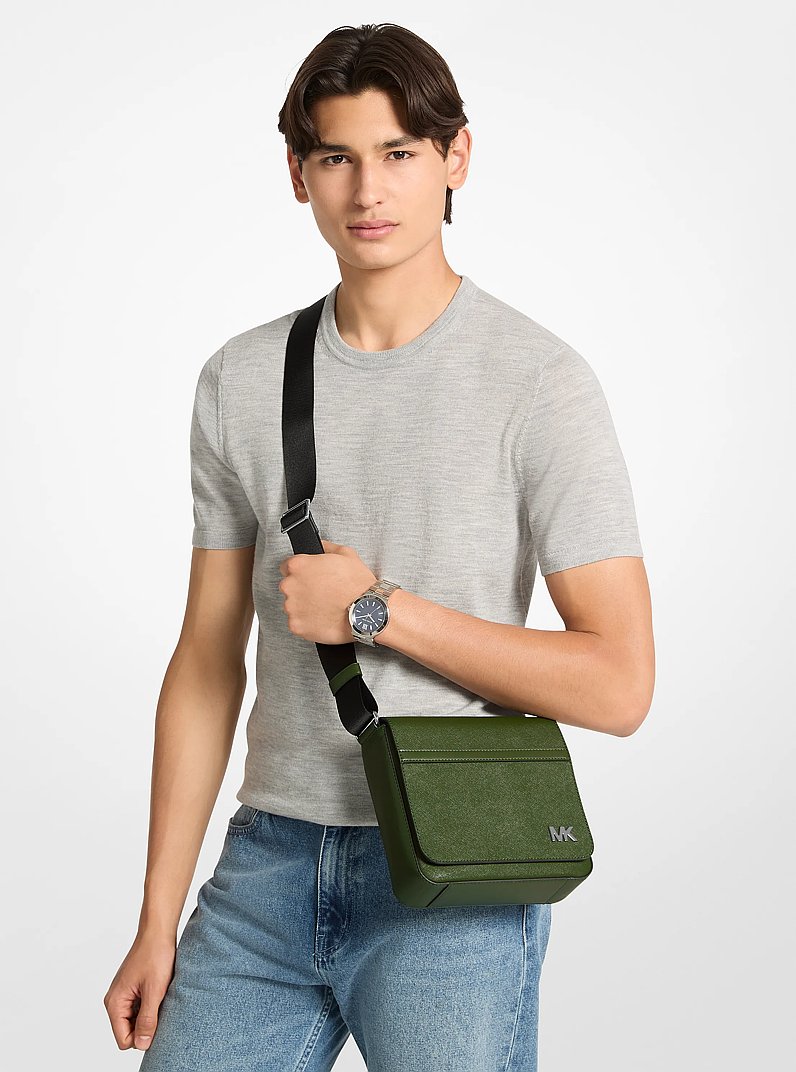 Cooper Leather Crossbody Bag in AMAZON GREEN | Michael Kors