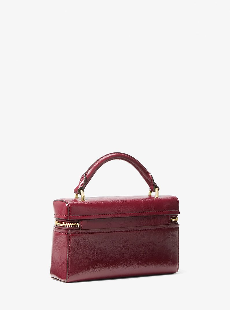 Jana Extra-Small Patent Crossbody Bag in DEEP RED | Michael Kors