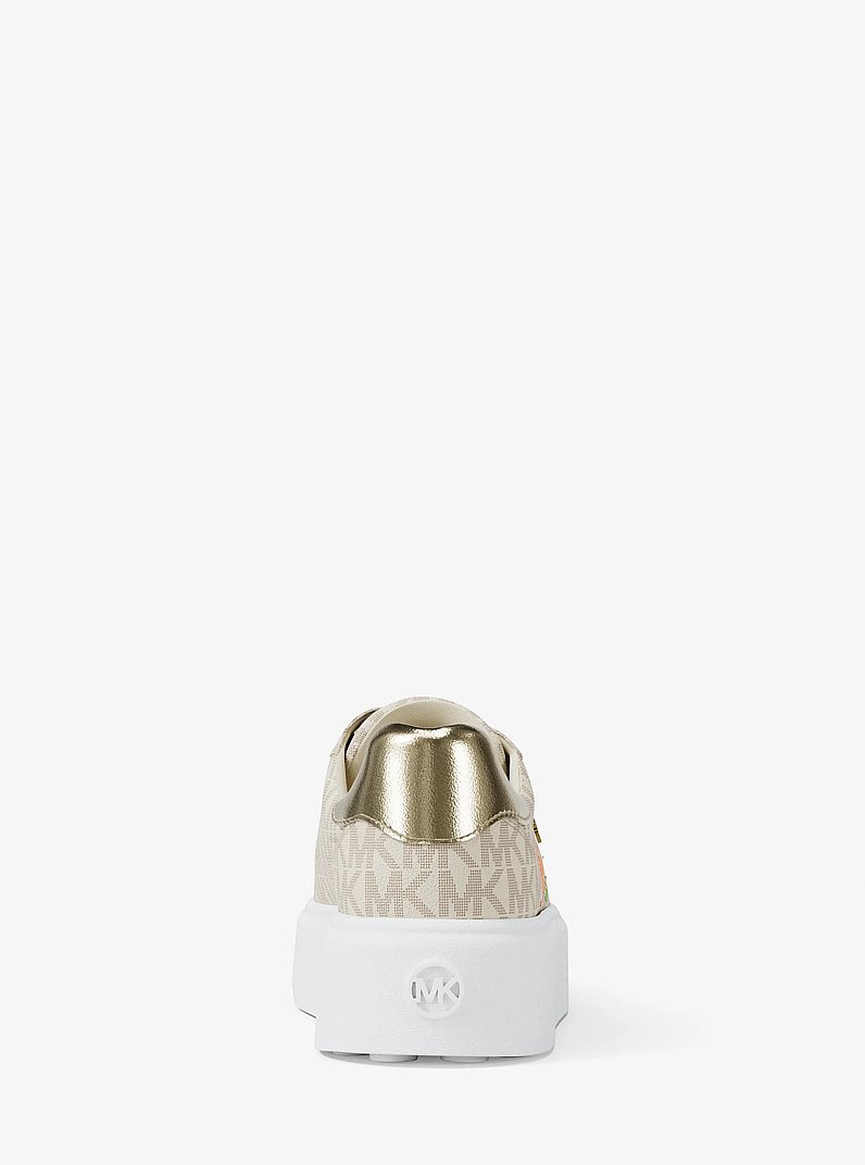 Romey Embellished Signature Logo Sneaker in VANILLA COMBO | Michael Kors