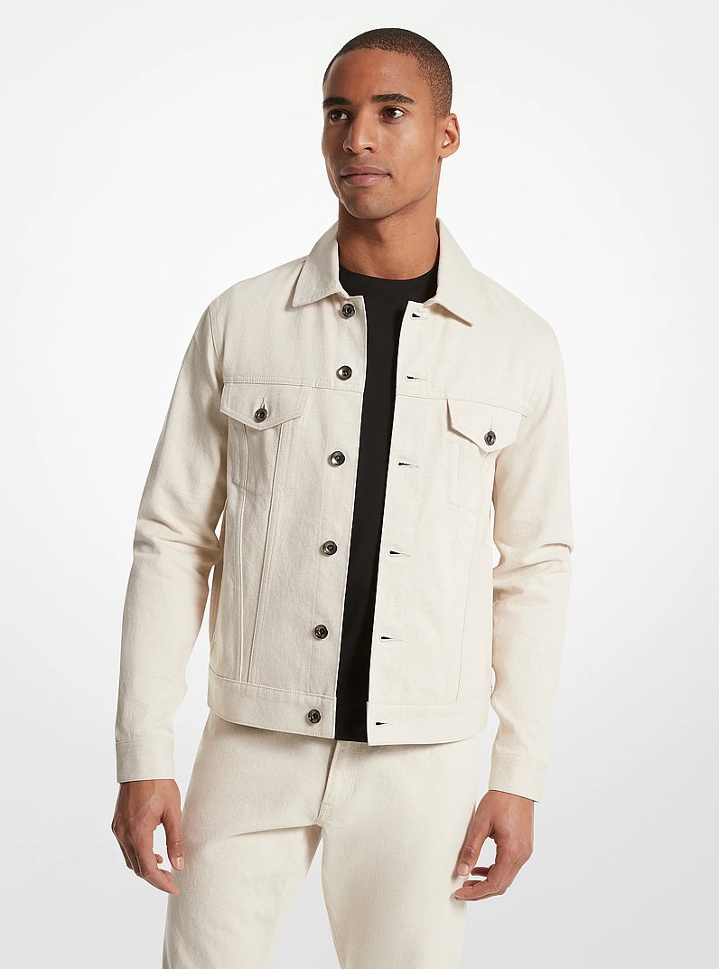 Cotton Blend Trucker Jacket in &Eacute;CRU | Michael Kors