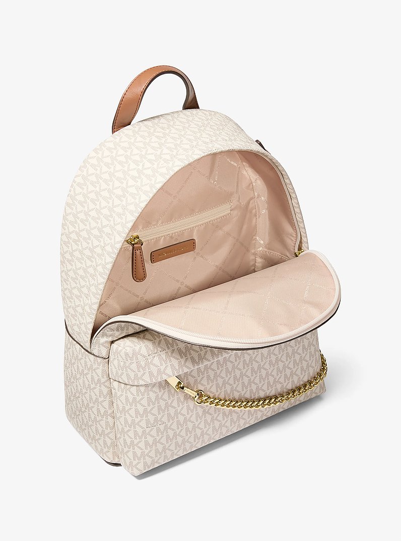 Slater Medium Signature Logo Backpack in VANILLA | Michael Kors