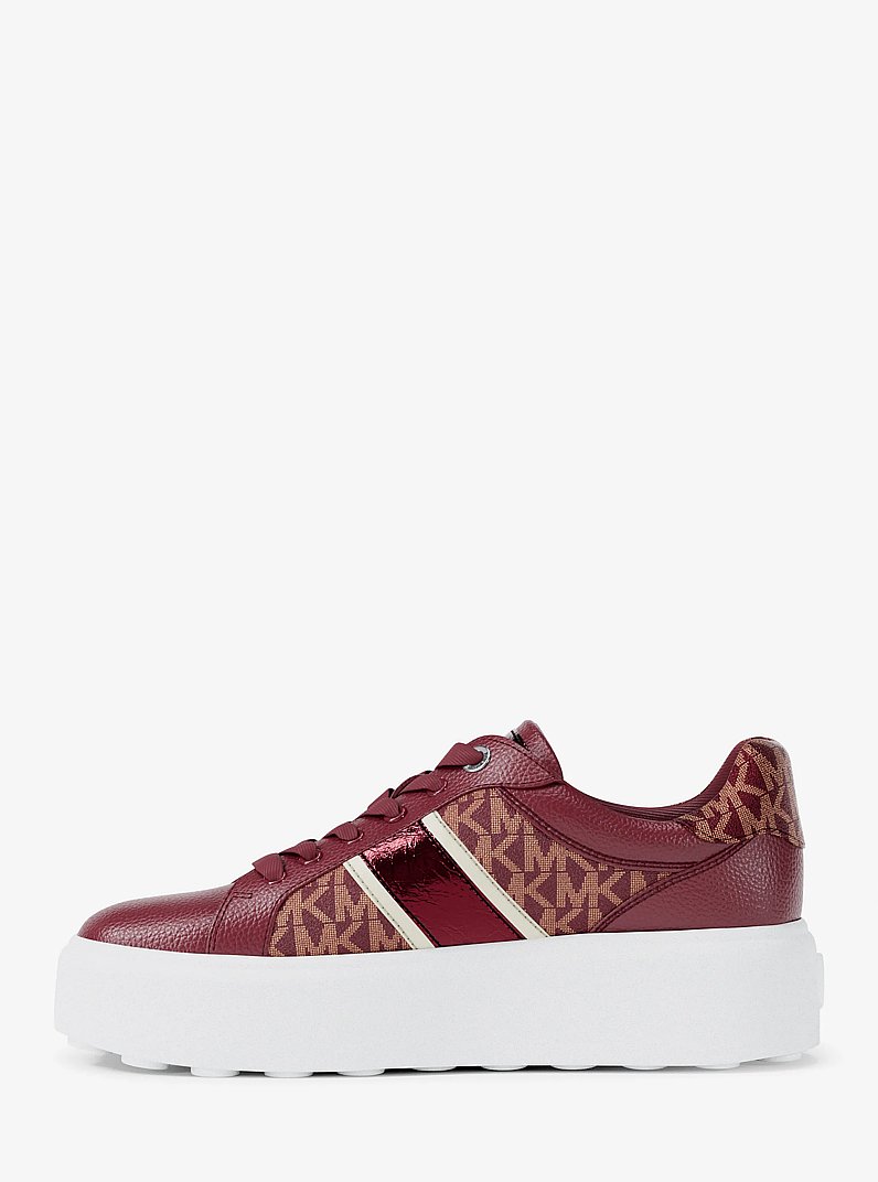 Romey Signature Logo Stripe Platform Sneaker in CHERRY | Michael Kors