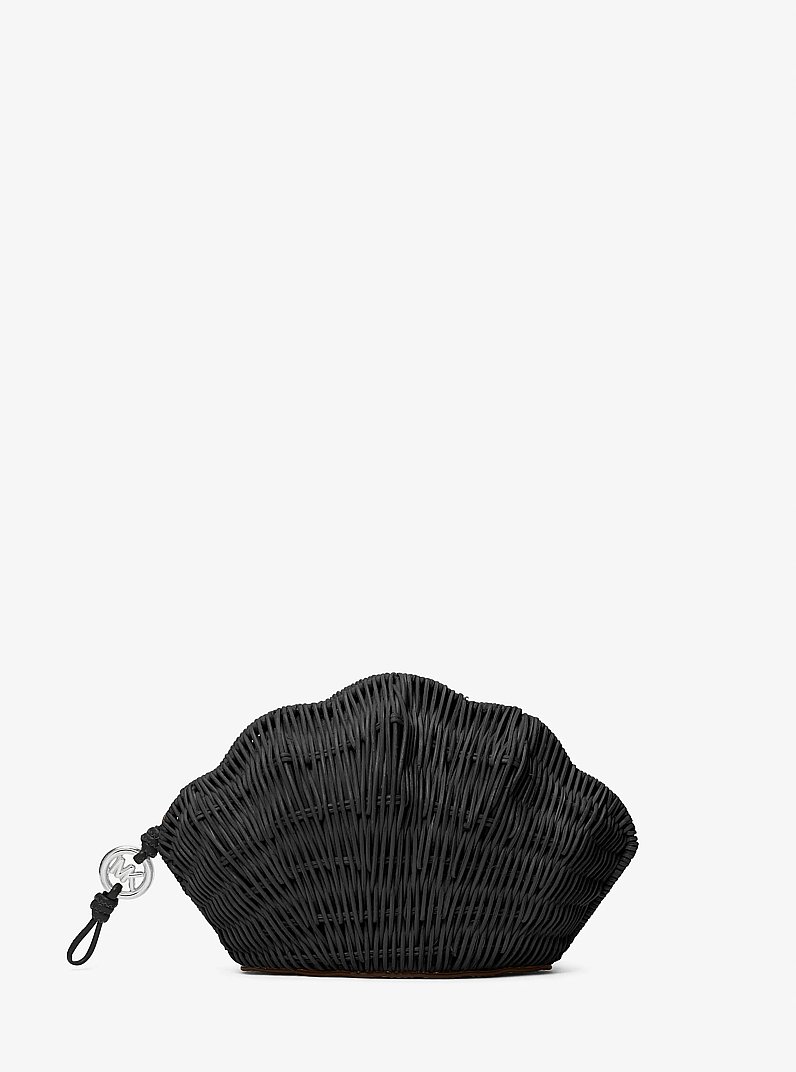 Shelly Rattan Clutch in BLACK | Michael Kors