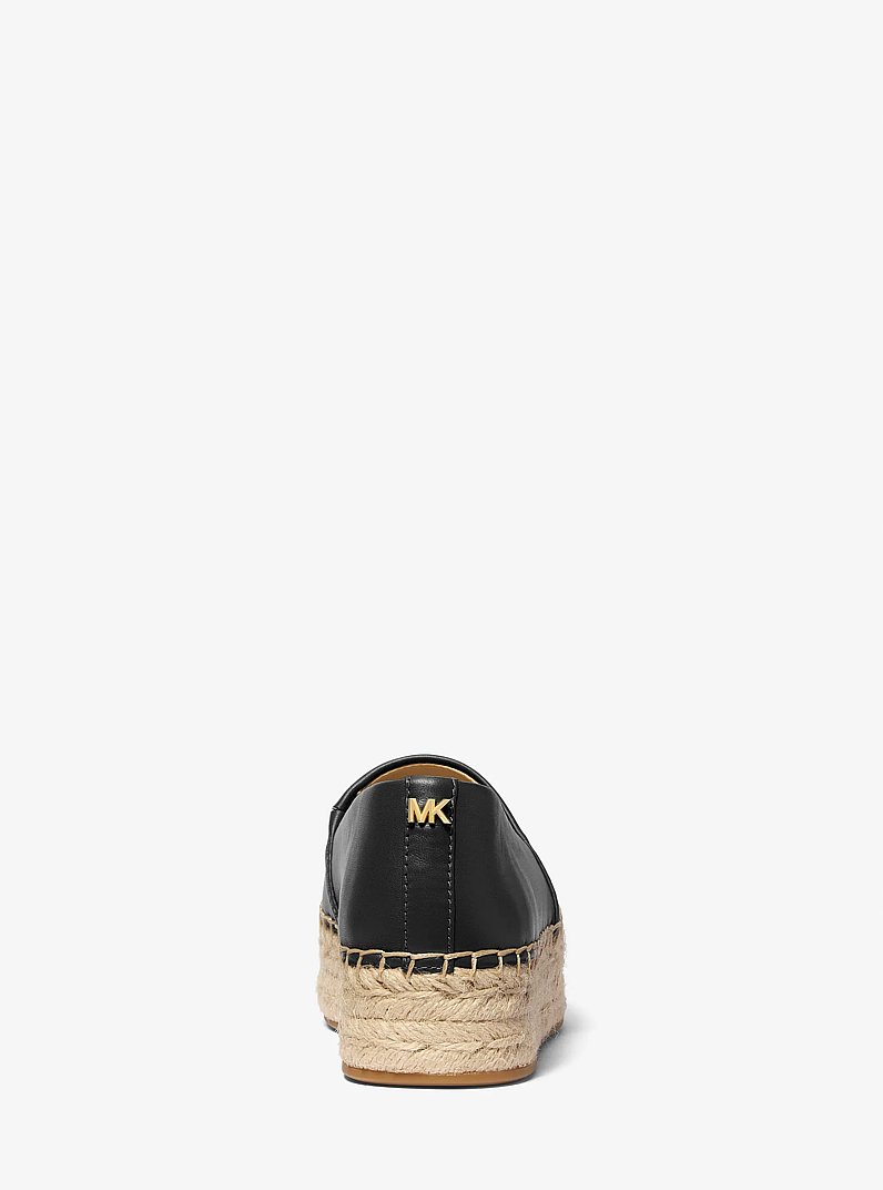 Lynn Leather Platform Espadrille in BLACK | Michael Kors