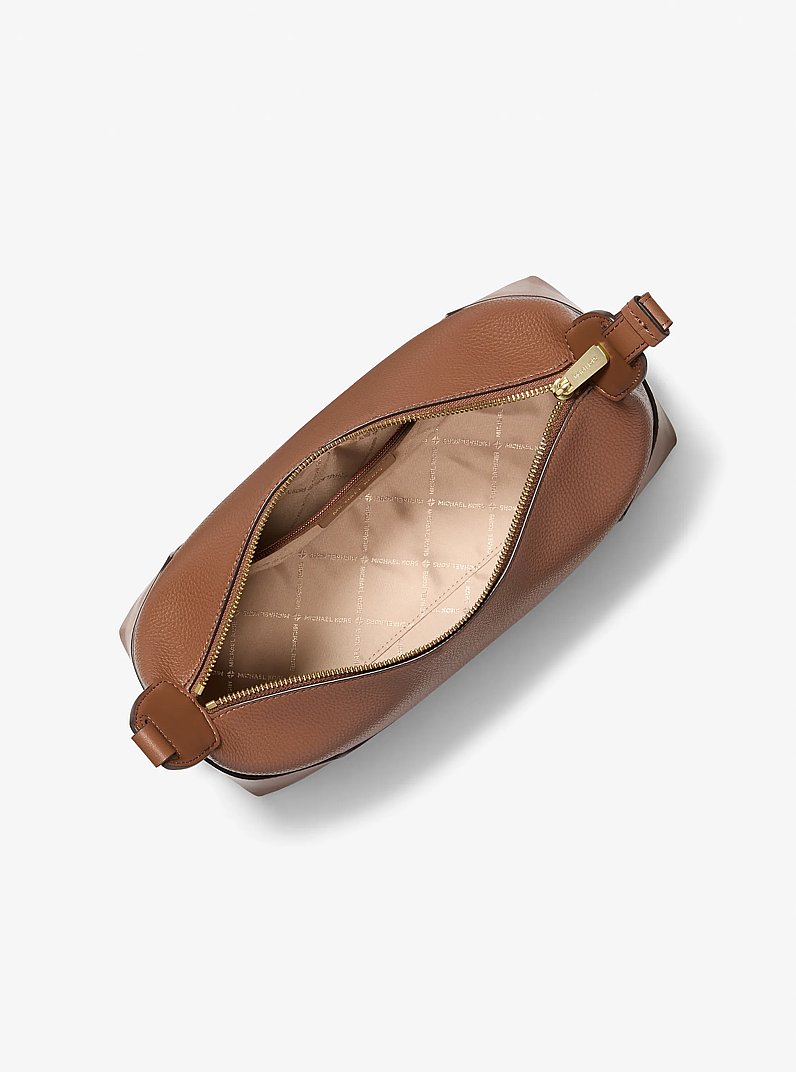 Teddi Medium Textured Slouch Shouder Bag in LUGGAGE | Michael Kors