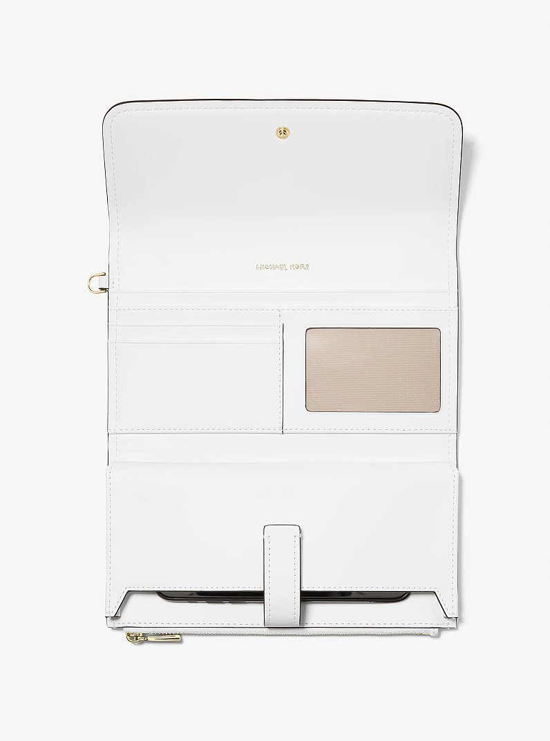 Smartphone-Handgelenktasche Jet Set Medium aus gekrispeltem Leder in OPTIC WHITE | Michael Kors
