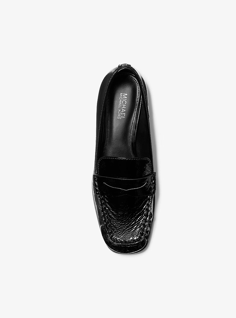 Fl&acirc;neur Carlson en cuir verni craquel&eacute; in NOIR | Michael Kors