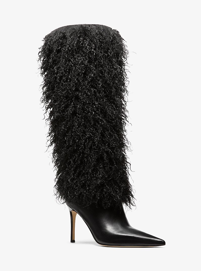 Dawn Faux Shearling Boot in BLACK | Michael Kors