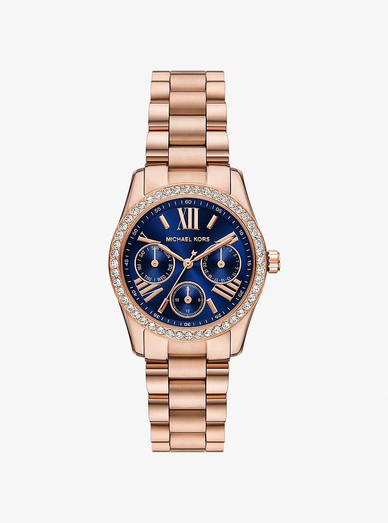 Mini-Armbanduhr Lexington im Ros&eacute;-Goldton mit Pav&eacute; in ROTGOLDTON | Michael Kors